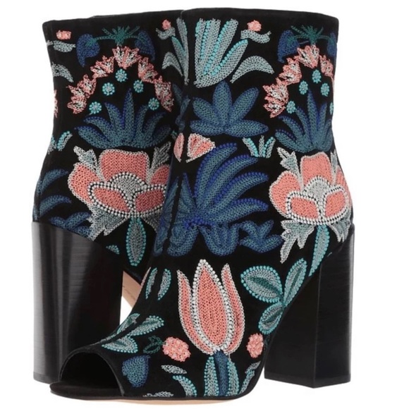 Rebecca Mink off embroidery bootie. - Picture 1 of 5